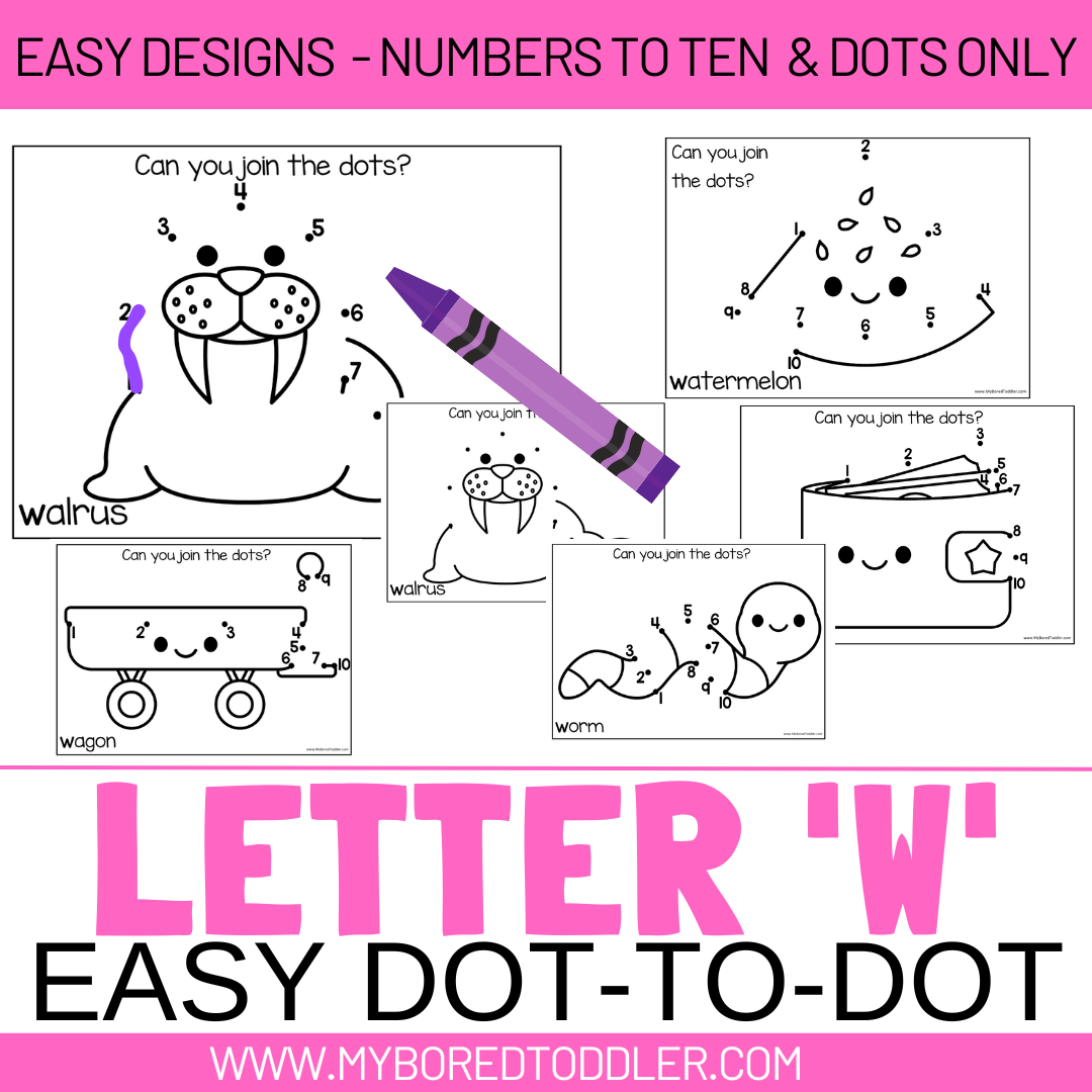 Alphabet - Letter W Dot-to-Dot - 2 Designs