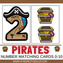 Load image into Gallery viewer, PIRATES Number Matching Cards 0-10
