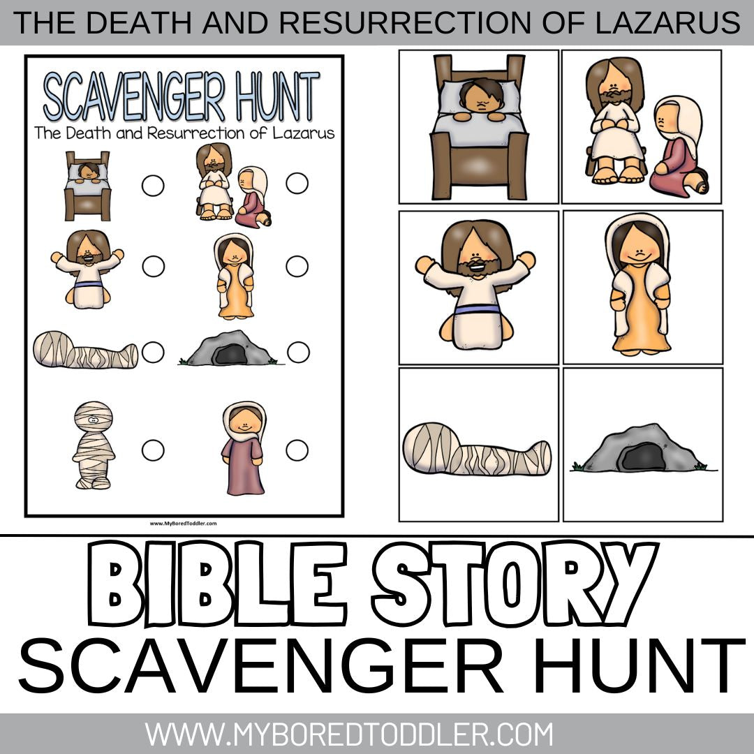 BIBLE STORY - Scavenger Hunt / Treasure Hunt DEATH AND RESURRECTION OF LAZARUS