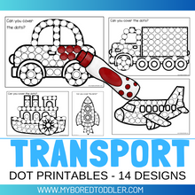 Load image into Gallery viewer, TRANSPORT Dot Printables - Cars, Trucks, Planes