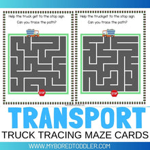 Load image into Gallery viewer, Transport Truck Maze Sheets