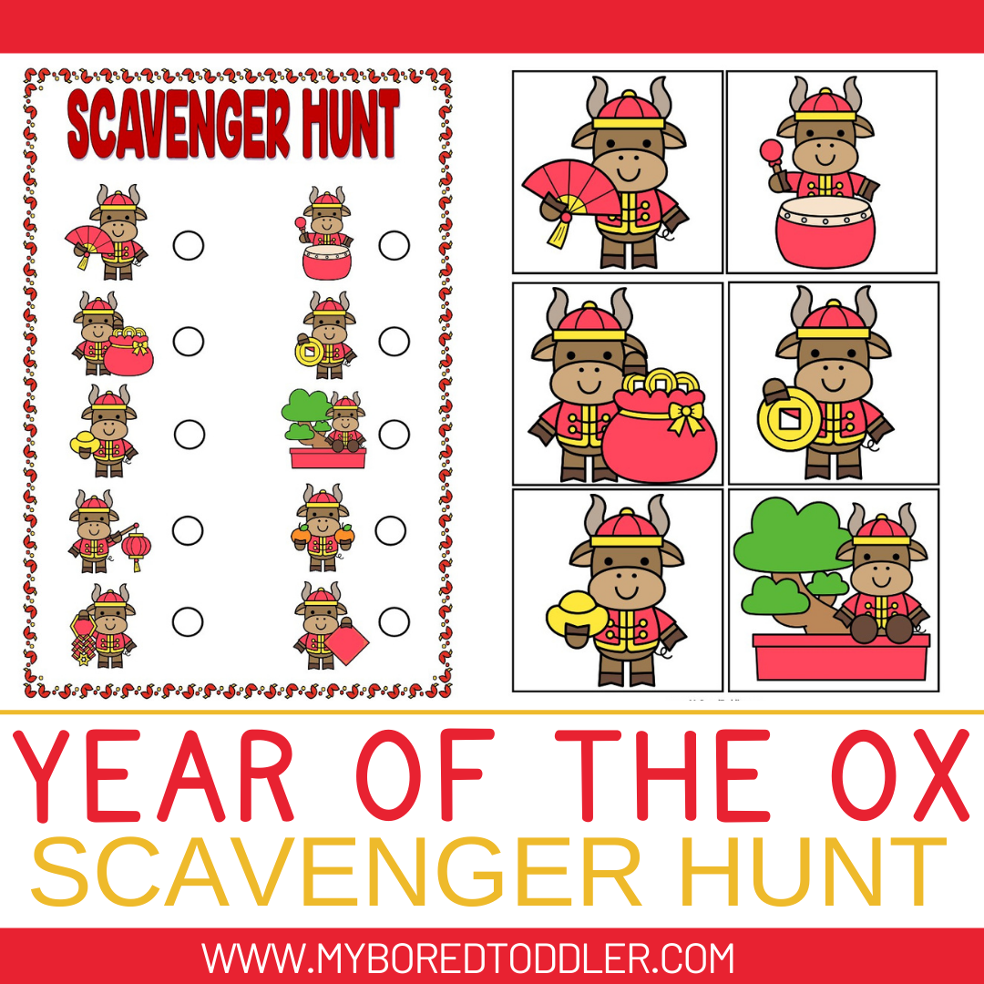 Year of the OX Chinese New Year / Lunar New Year Scavenger Hunt