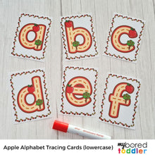 Load image into Gallery viewer, Autumn / Fall Apple Alphabet Tracing Cards (lowercase)