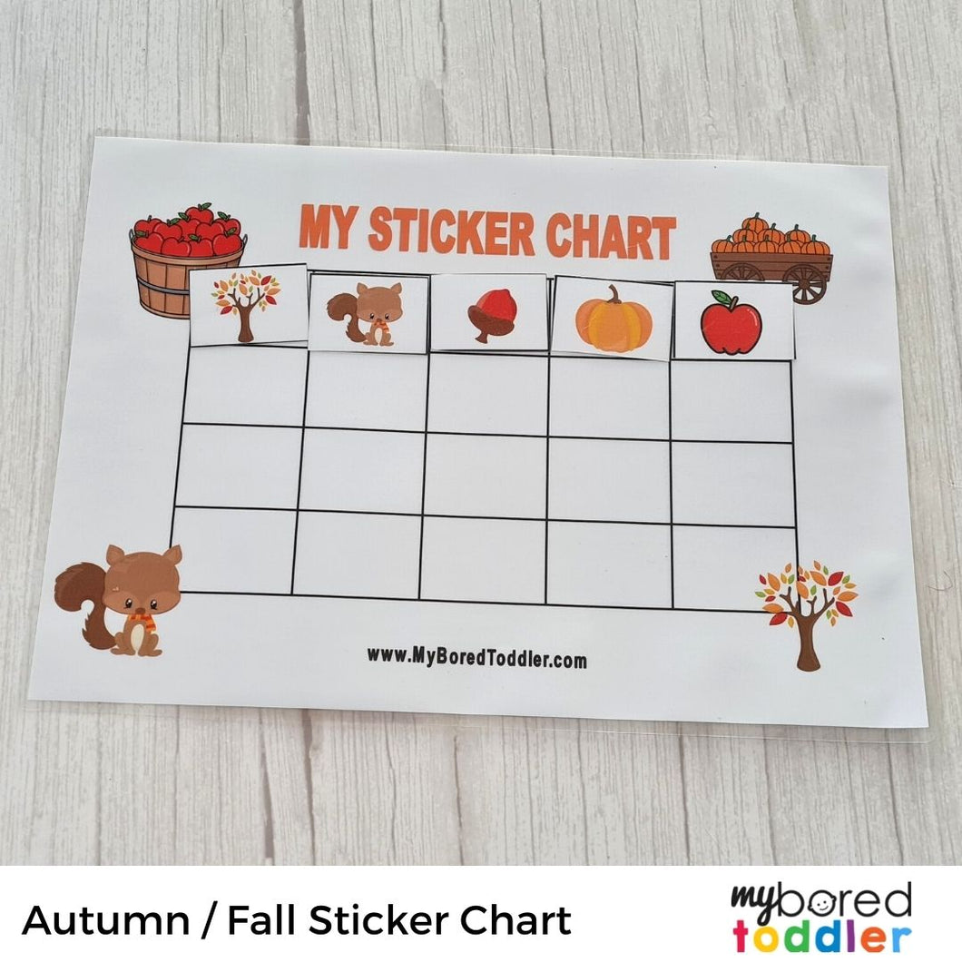 Autumn / Fall Sticker Reward Chart