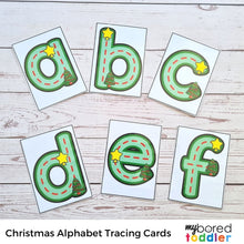 Load image into Gallery viewer, Christmas Alphabet Tracing Cards (lowercase)