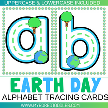 Load image into Gallery viewer, Earth Day Alphabet Tracing Cards - Uppercase & Lowercase