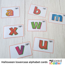 Load image into Gallery viewer, Halloween Alphabet Flashcards Uppercase & Lowercase