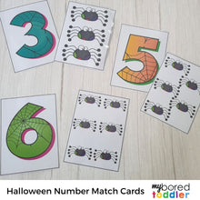 Load image into Gallery viewer, Halloween Counting Number Matching Cards 0 -10 Large