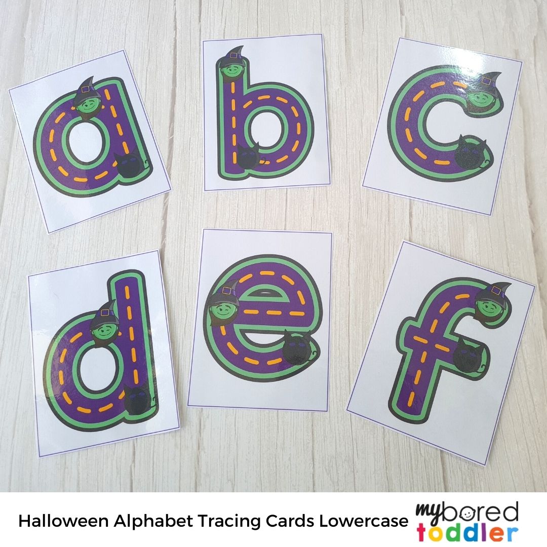 Halloween Alphabet Tracing Cards Lowercase - Large