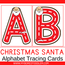 Load image into Gallery viewer, SANTA - ALPHABET TRACING CARDS Lowercase & Uppercase