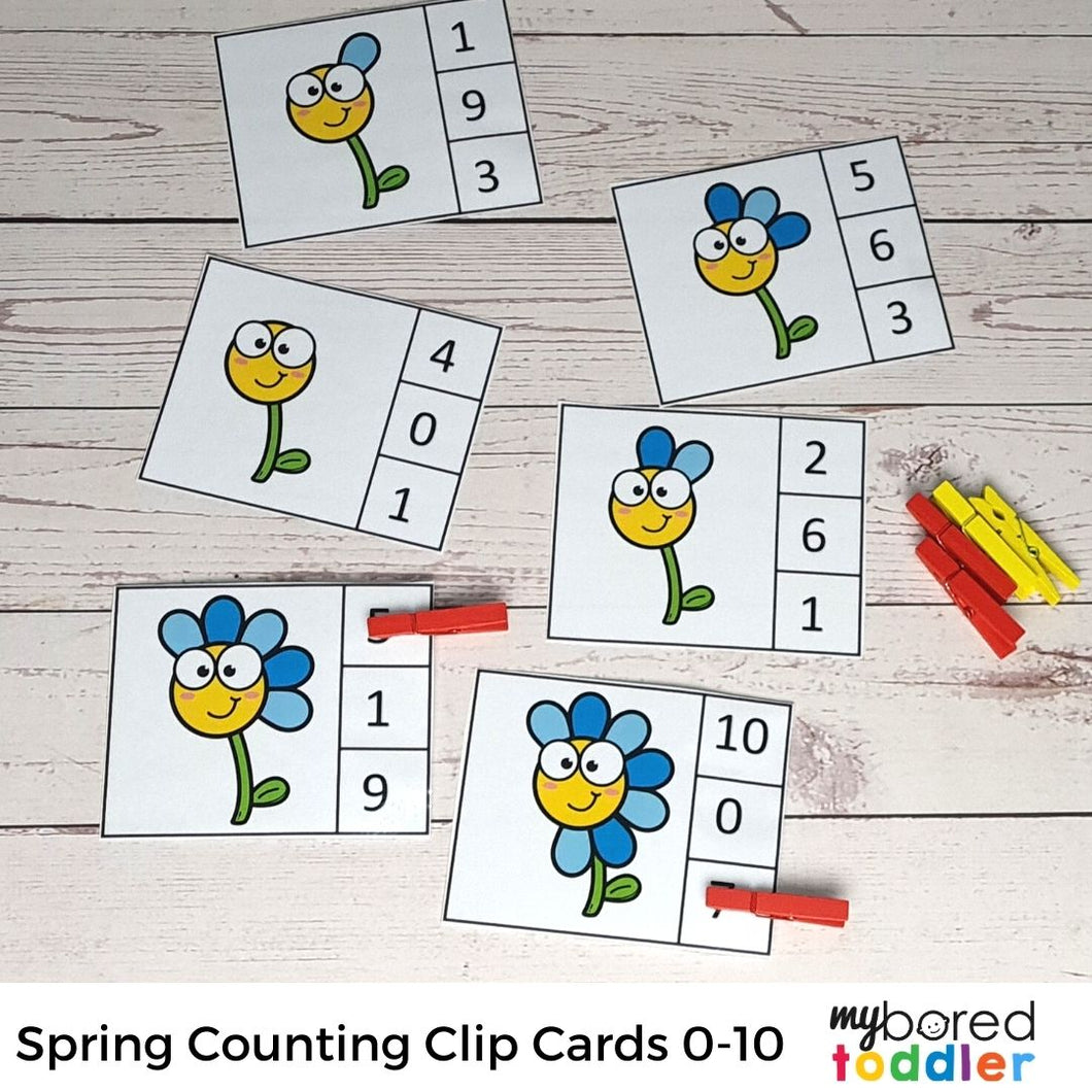 Spring Counting Clip Cards - Zero to Ten