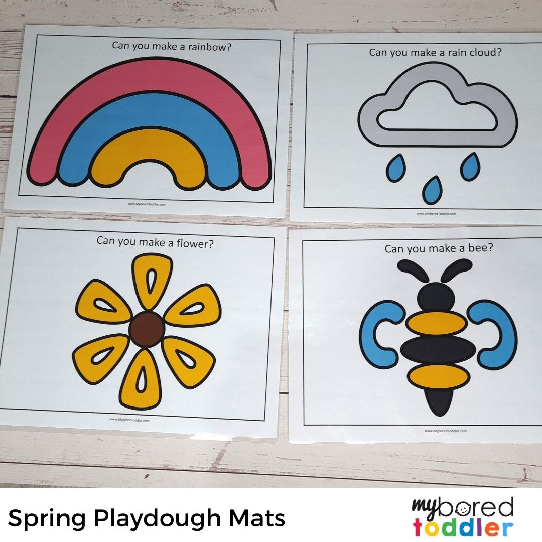 Preschool Playdough Mats: Colorful Rainbow Playdough Mats for Kids