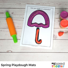 Load image into Gallery viewer, 7 Spring Playdough Mats (Color and Black and White)