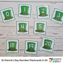 Load image into Gallery viewer, St Patrick's Day Number Flashcards 0-20