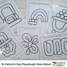 Load image into Gallery viewer, St Patrick&#39;s Day Playdough Mats - Color &amp; Black &amp; White
