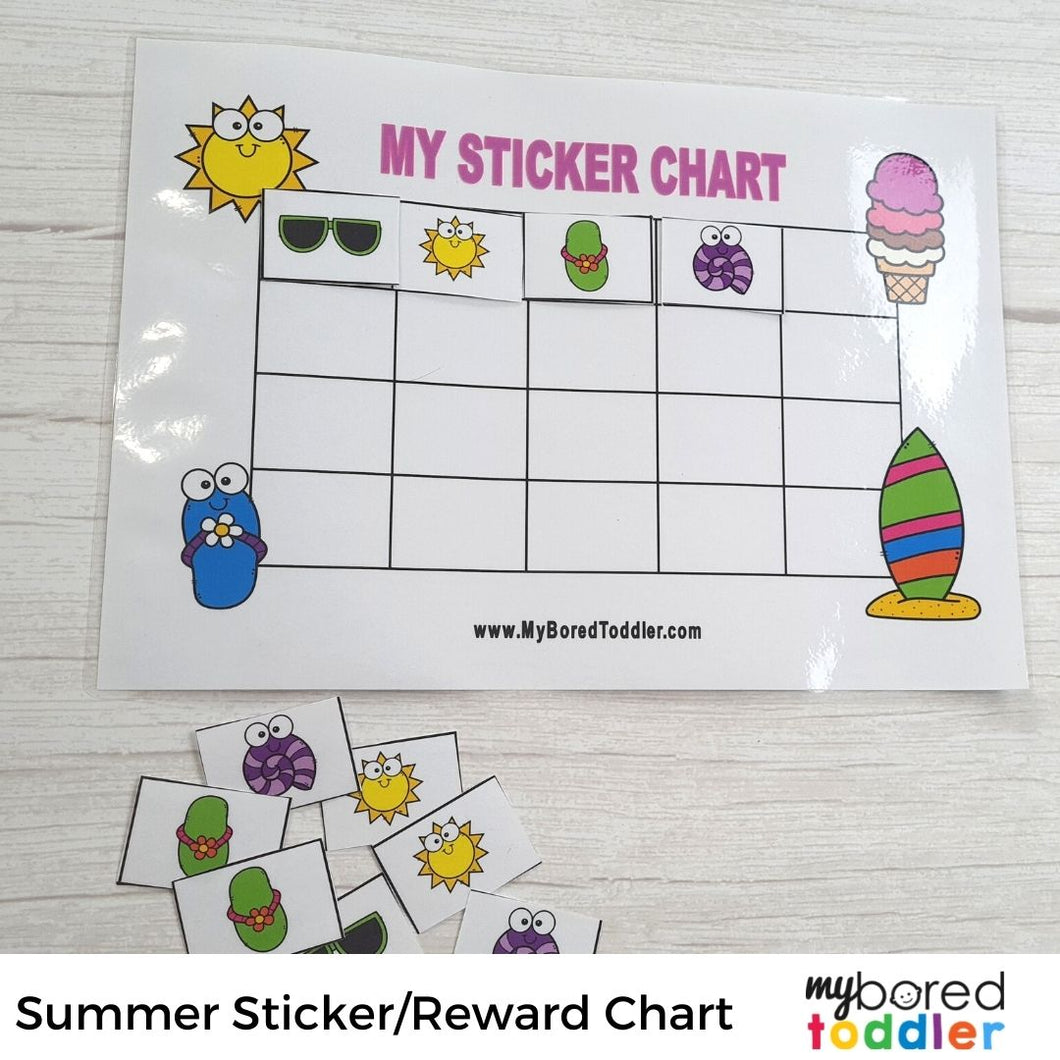 Summer Sticker Chart / Reward Chart
