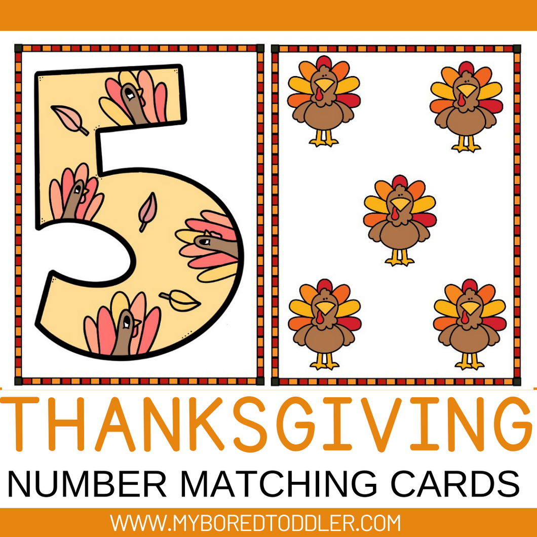 THANKSGIVING NUMBER MATCHING CARDS 0-10