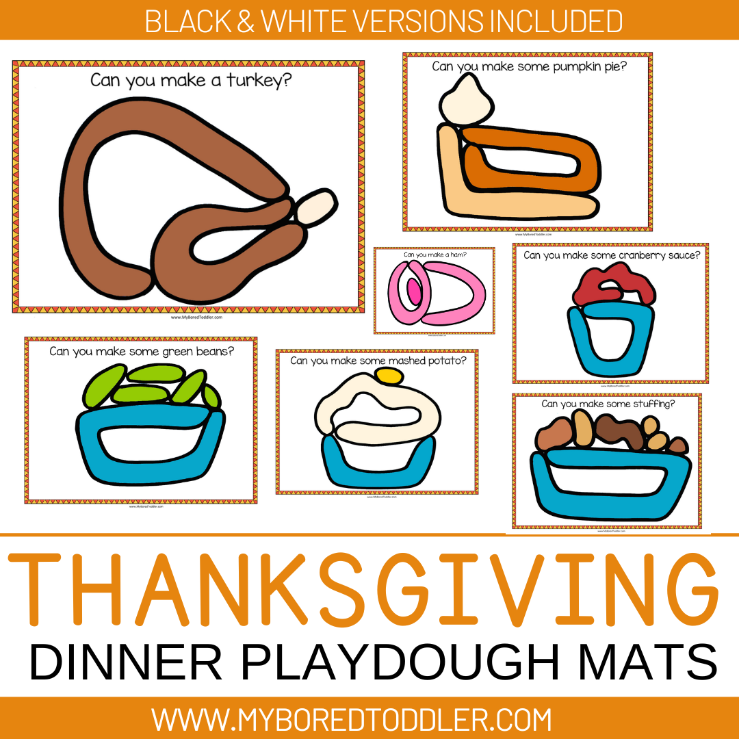 Turkey Play Dough Math Mats - PreKinders