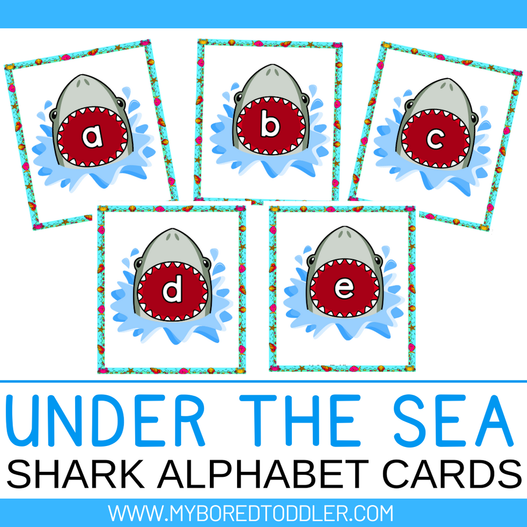 Under the Sea / Ocean Shark Alphabet Flashcards Uppercase & Lowercase