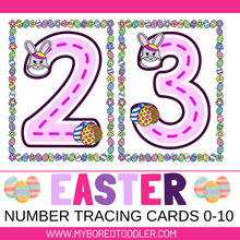 Load image into Gallery viewer, Easter Number Tracing Cards - Bunny Design 0-10