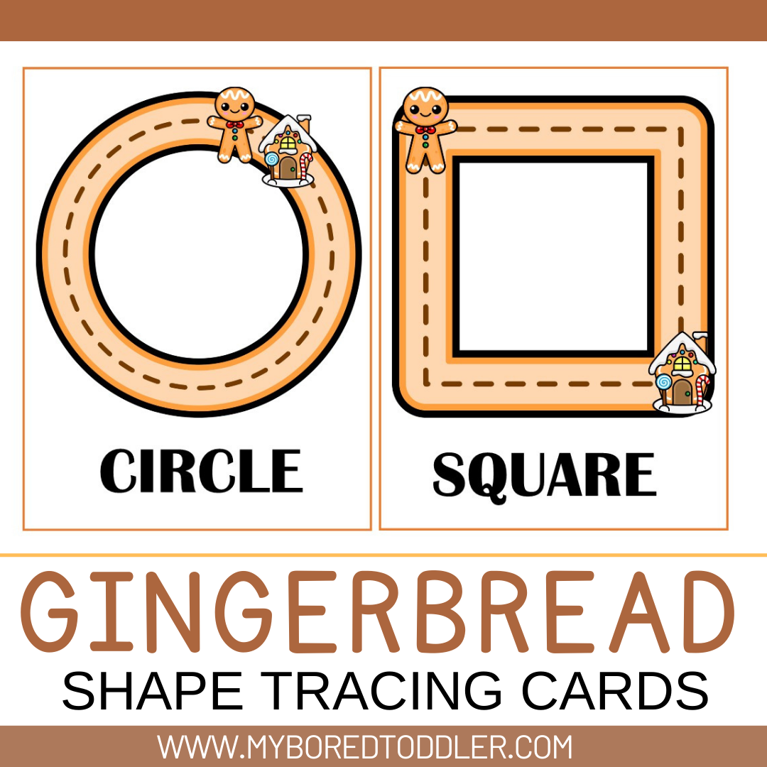 GINGERBREAD / CHRISTMAS Shape Tracing Cards