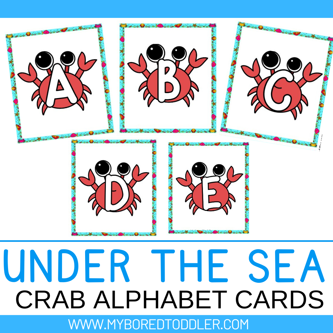 Under the Sea / Ocean Crab Alphabet Flashcards - Uppercase & Lowercase