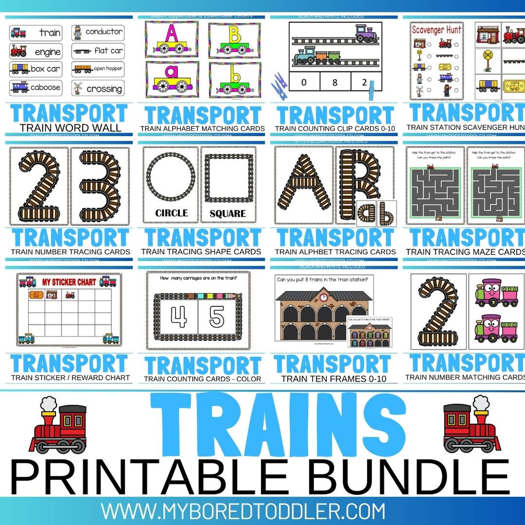 Trains - Transport Bundle for Toddlers & Preschoolers