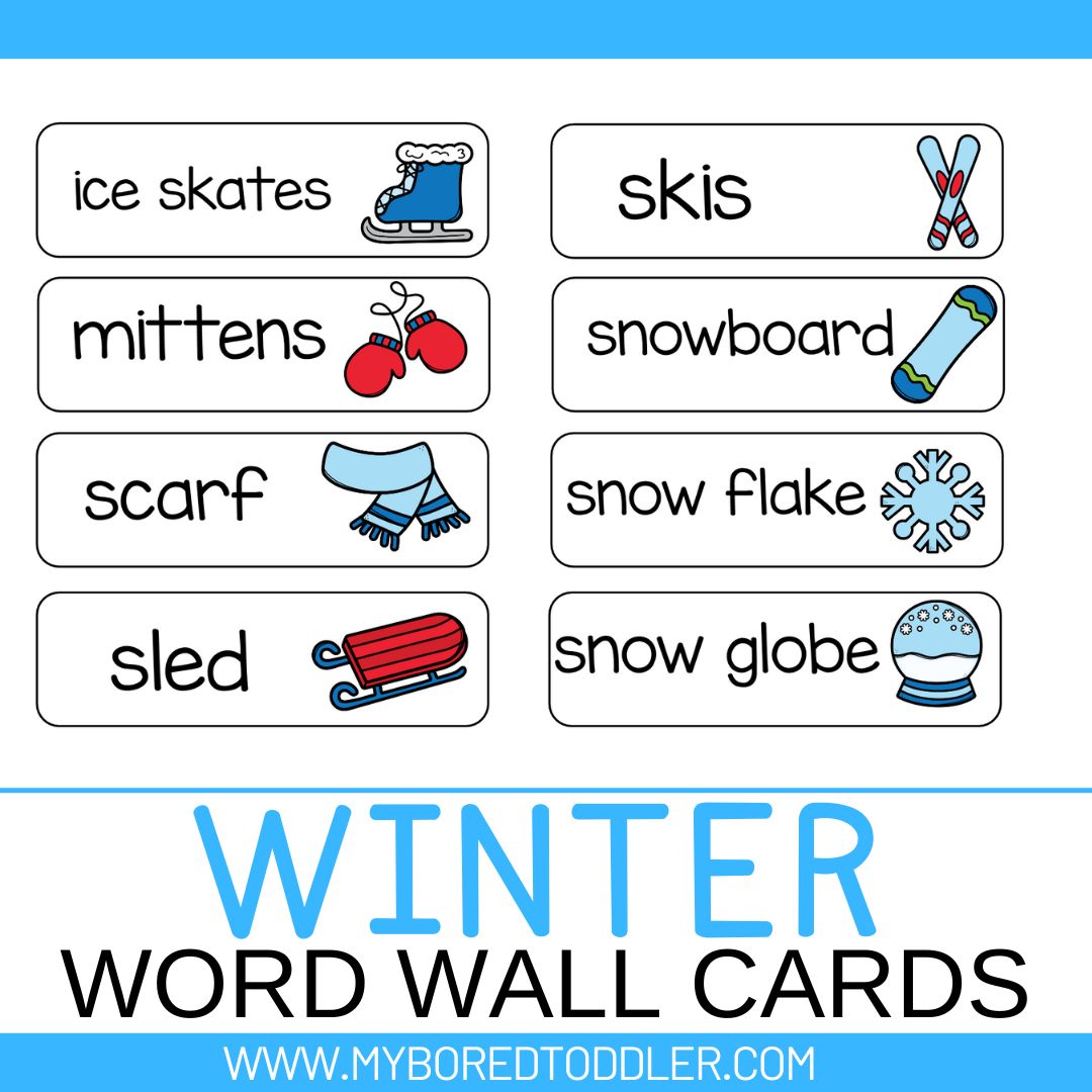 Winter Word Wall Printable My Bored Toddler Winter word wall printable my bored toddler