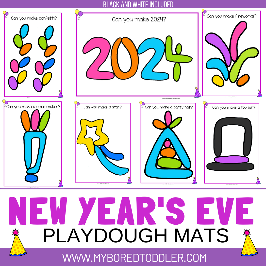 New Year's Eve Playdough / Playdoh Mats