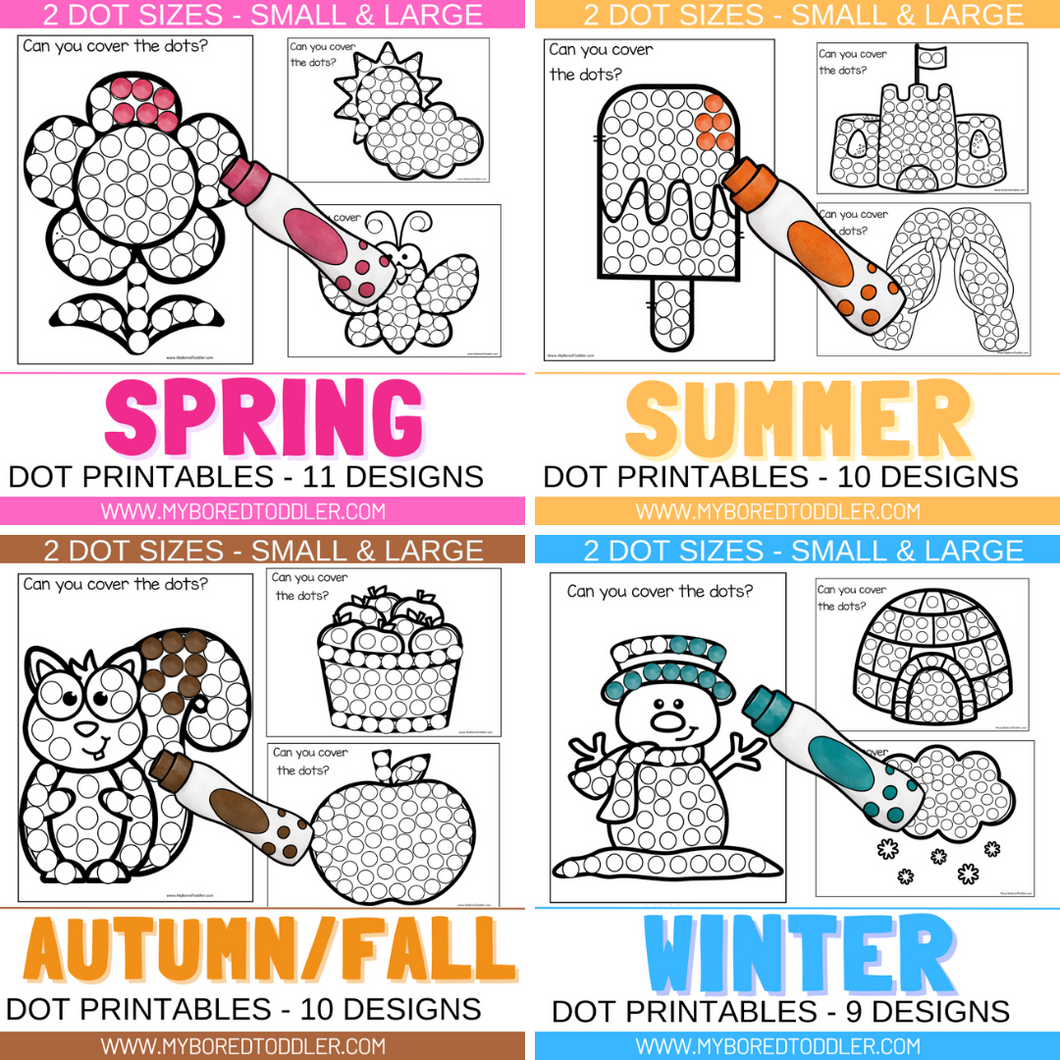 Seasonal Dot Printable Bundle for Toddlers & Preschoolers