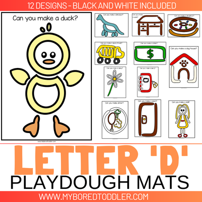 LETTER OF THE WEEK 'D' Playdough Mats / Playdoh Mats