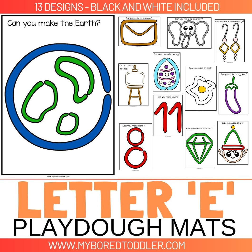 LETTER OF THE WEEK 'E' Playdough Mats / Playdoh Mats