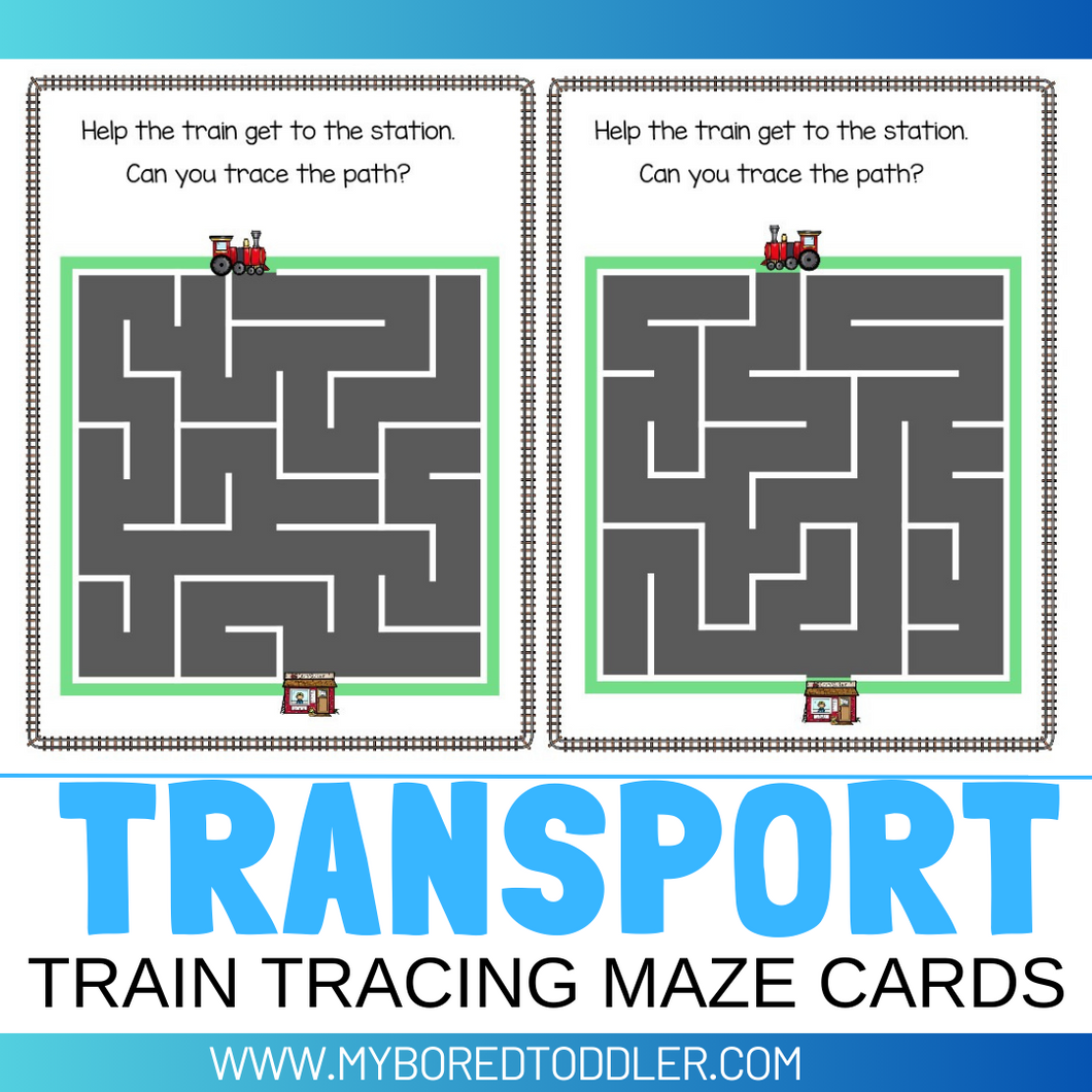 Transport Train Maze Sheets