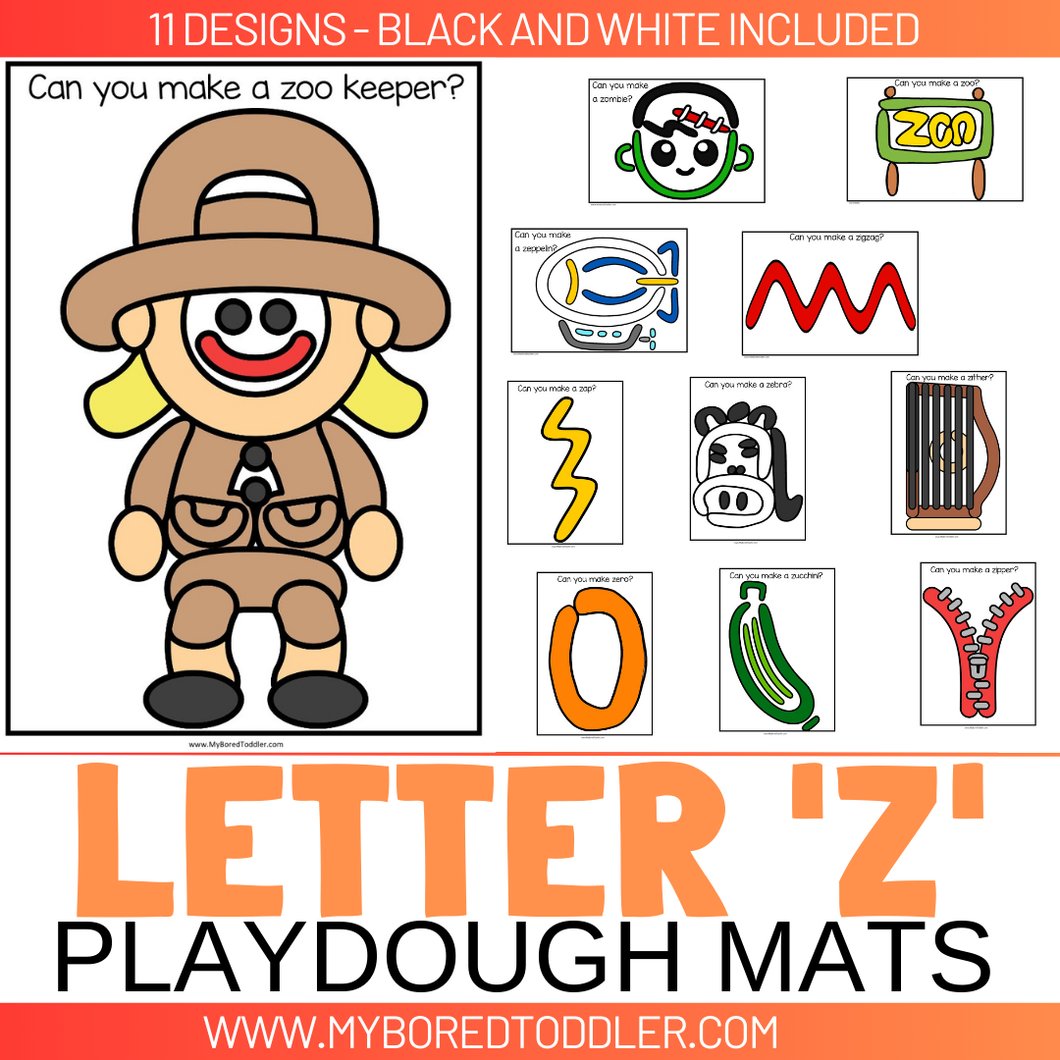 LETTER OF THE WEEK 'Z' Playdough Mats / Playdoh Mats