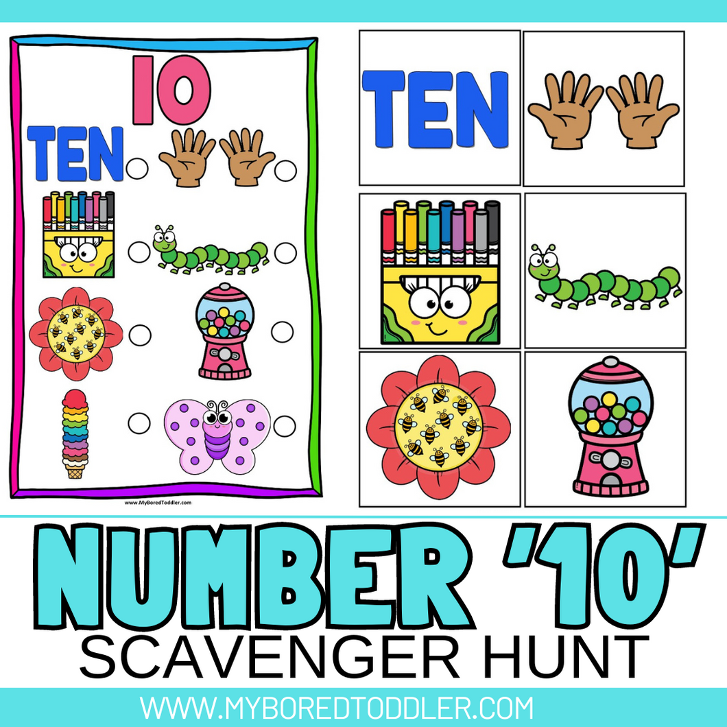 Number TEN 10 Scavenger Hunt / Treasure Hunt