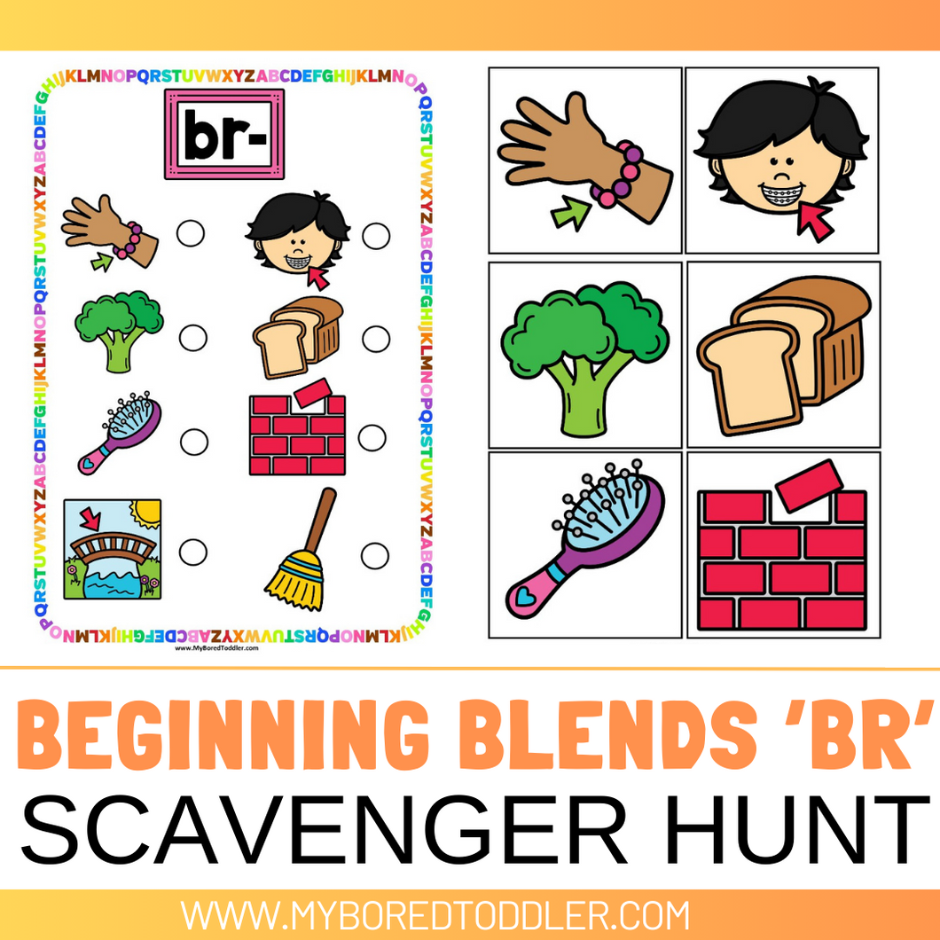 Beginning Blends 'BR' Alphabet Scavenger Hunt / Treasure Hunt