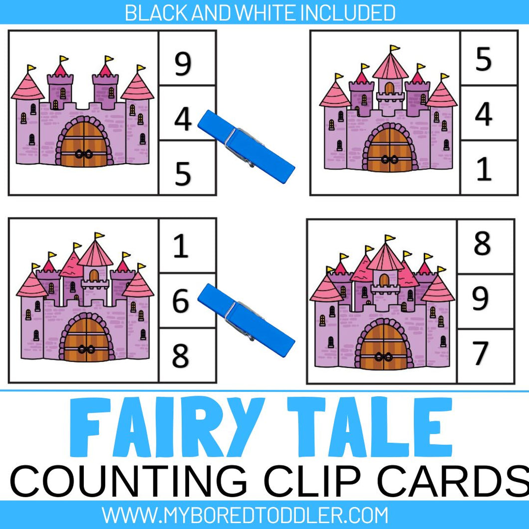 Fairy Tales - Castle Counting Clip Cards 0-10