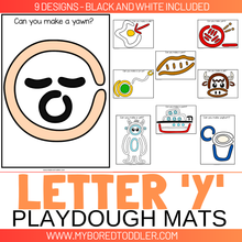 Load image into Gallery viewer, LETTER OF THE WEEK &#39;Y&#39; Playdough Mats / Playdoh Mats
