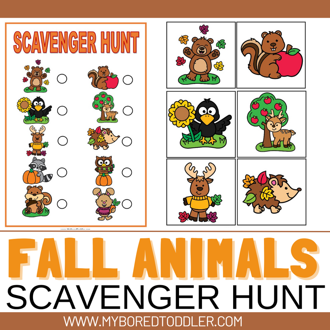 Autumn / Fall ANIMALS Scavenger Hunt / Treasure Hunt