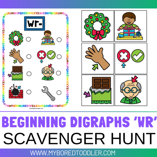 Beginning Digraphs 'WR' Alphabet Scavenger Hunt / Treasure Hunt