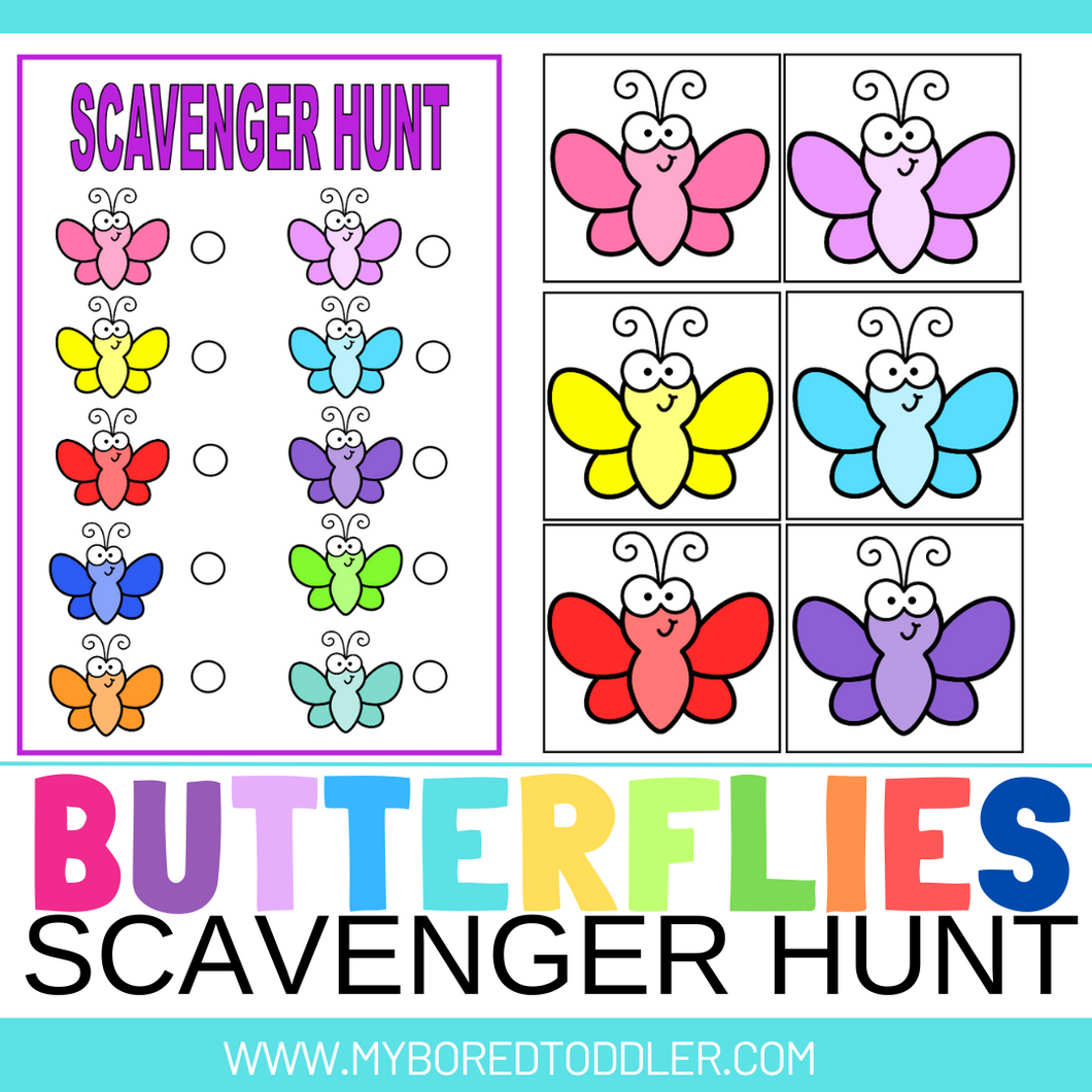 Spring BUTTERFLIES Scavenger Hunt / Treasure Hunt