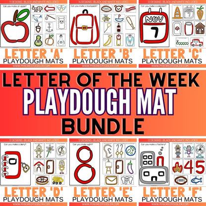 LETTER OF THE WEEK alphabet Playdough / Playdoh Mat BUNDLE