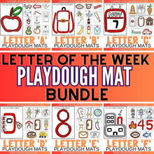 Load image into Gallery viewer, LETTER OF THE WEEK alphabet Playdough / Playdoh Mat BUNDLE
