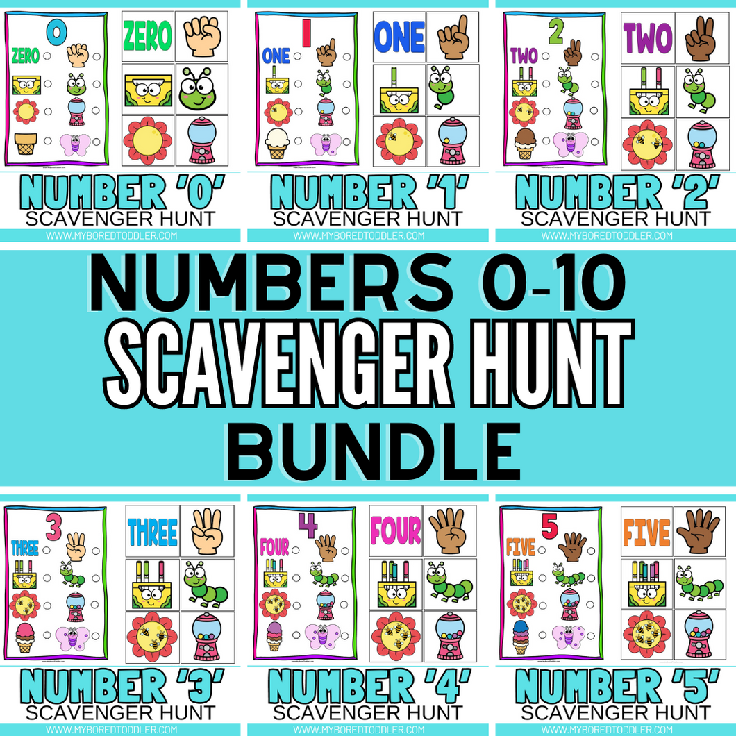 Numbers Scavenger Hunt Bundle - 0-10