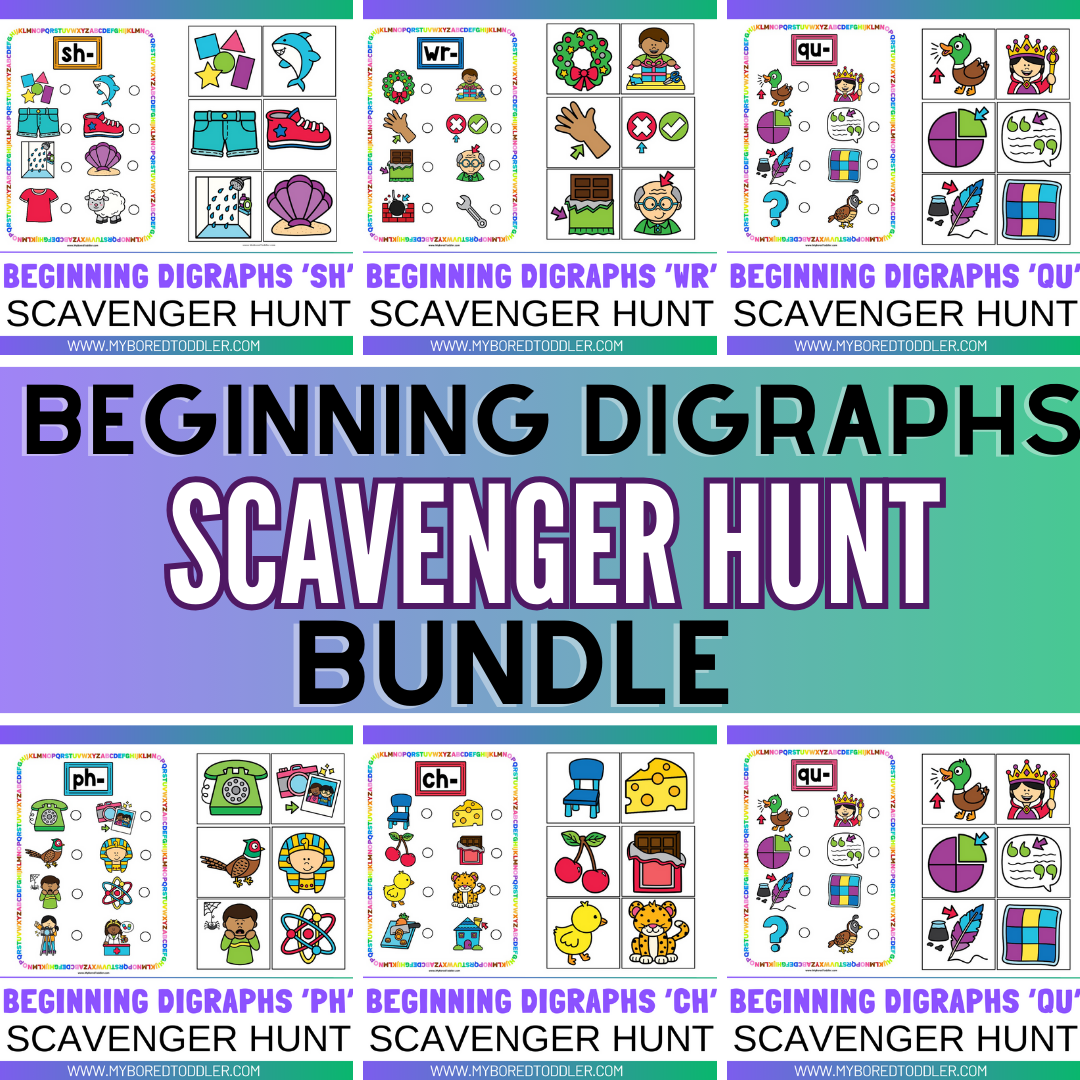 Digraph Hunt Beginning Digraphs Scavenger Hunt Bundle – My Bored Toddler