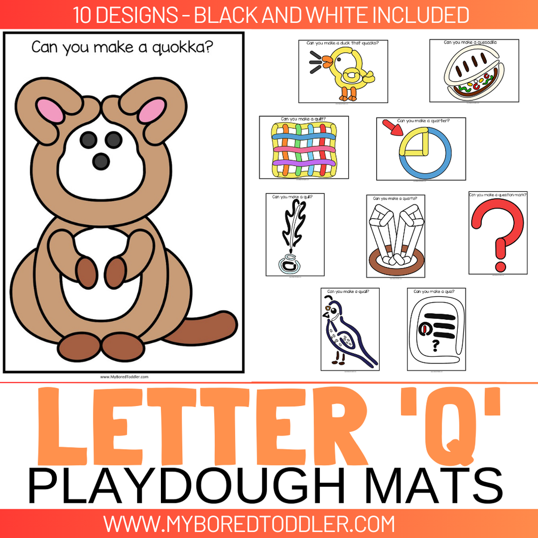 LETTER OF THE WEEK 'Q' Playdough Mats / Playdoh Mats