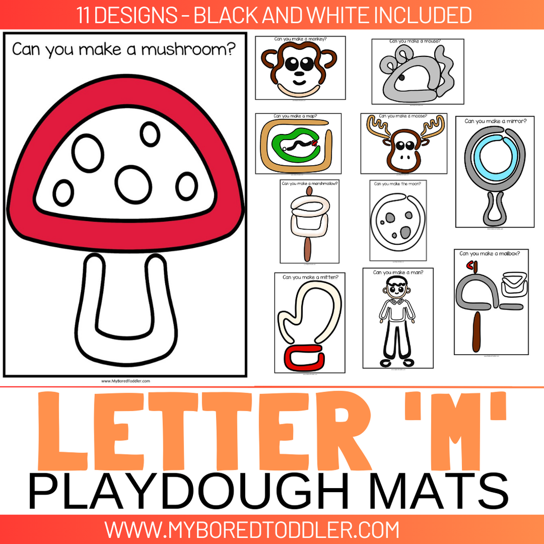 LETTER OF THE WEEK 'M' Playdough Mats / Playdoh Mats