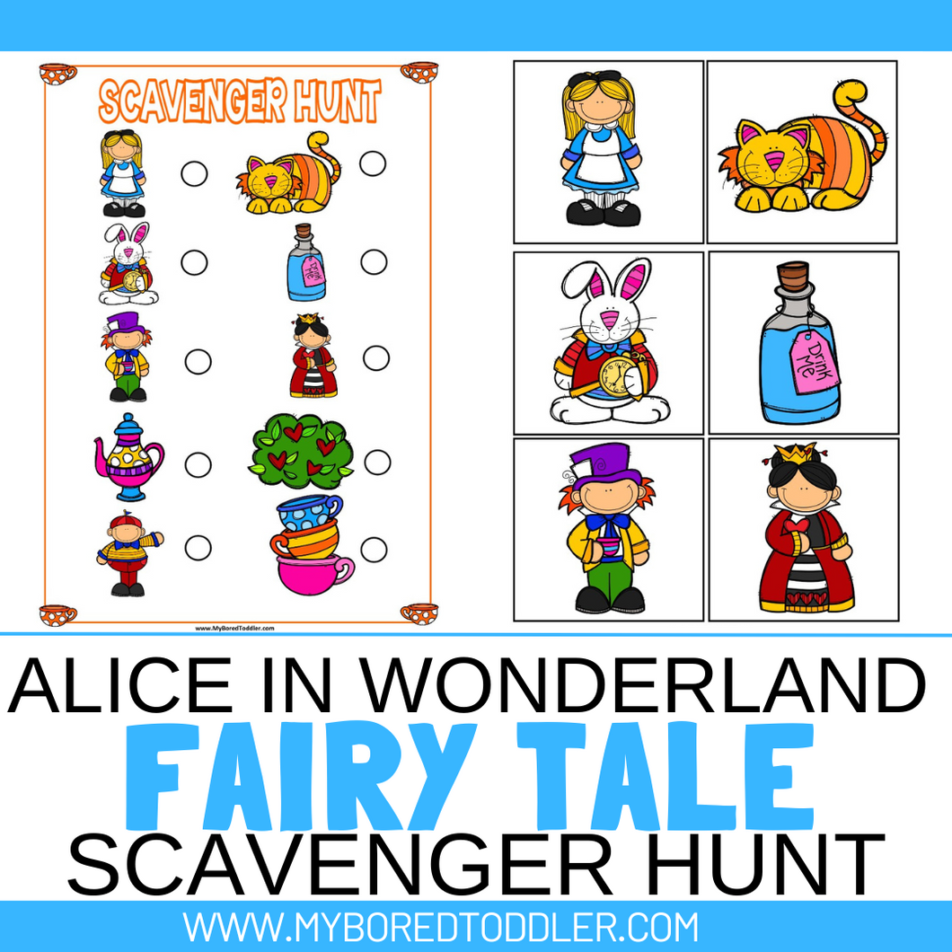 Alice In Wonderland - FAIRY TALES - Scavenger Hunt / Treasure Hunt