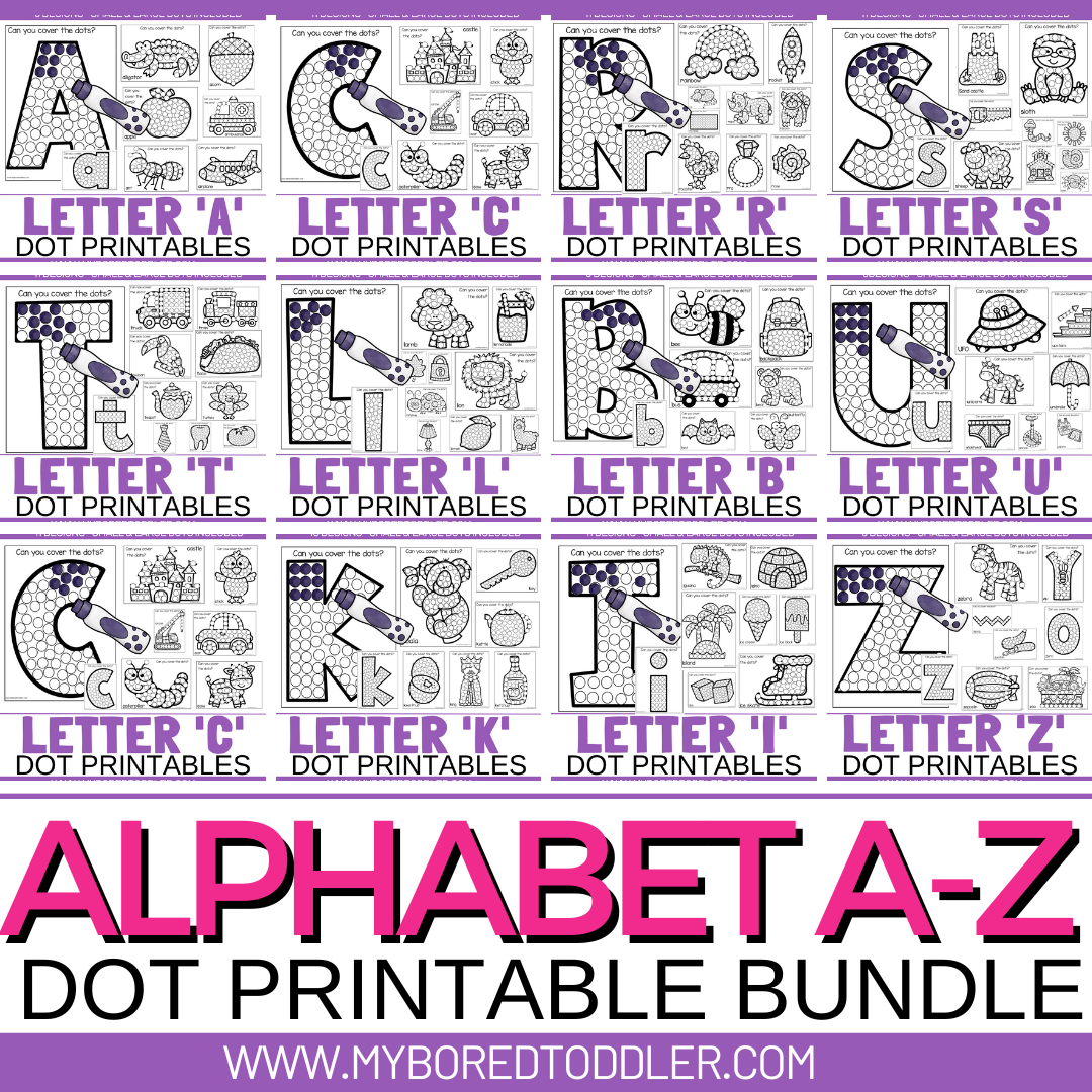ALPHABET A to Z Dot Printable Bundle - 26 Letters Included