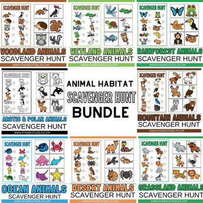 Animal Habitats Scavenger Hunt Bundle